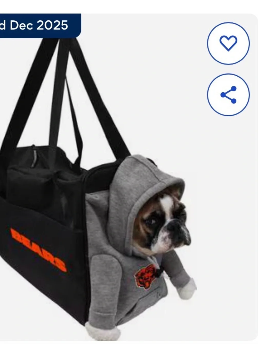 Black & Gray Pet Carrier Hoodie - Team Logo Dog Travel Bag